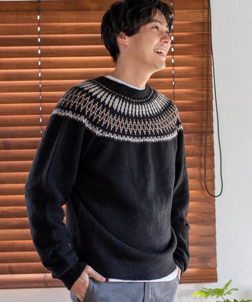 coen（コーエン）の「キュウシンクルーネックニット（ニット/セーター・メンズ・ブラック/オフホワイト・MEDIUM/SMALL/LARGE/X-LARGE）」の16枚目の写真