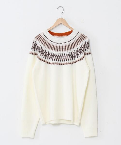 coen（コーエン）の「キュウシンクルーネックニット（ニット/セーター・メンズ・ブラック/オフホワイト・MEDIUM/SMALL/LARGE/X-LARGE）」の5枚目の写真