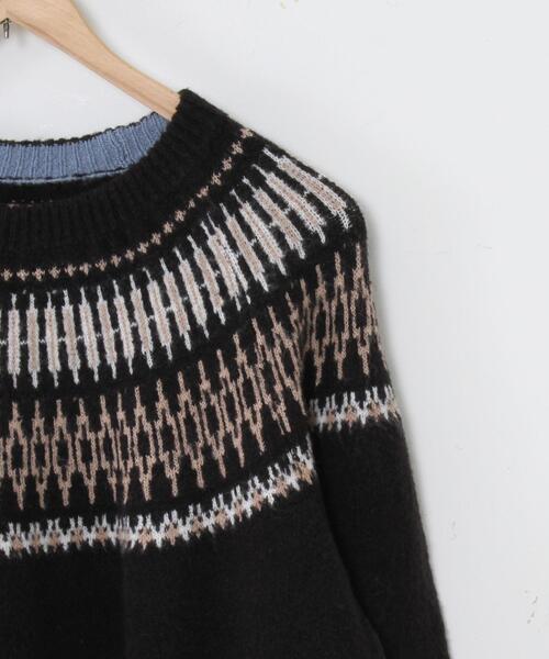 coen（コーエン）の「キュウシンクルーネックニット（ニット/セーター・メンズ・ブラック/オフホワイト・MEDIUM/SMALL/LARGE/X-LARGE）」の3枚目の写真