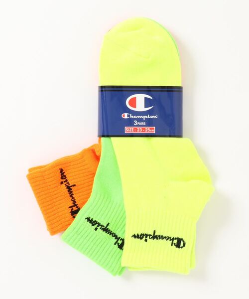 Champion（チャンピオン）の「【CHAMPION/チャンピオン】クォーターレングスソックス３Ｐ　靴下　3足組　ワンポイント　ネオンカラー（ソックス/靴下・レディース・その他1/その他2/その他3/その他4・SMALL）」の7枚目の写真