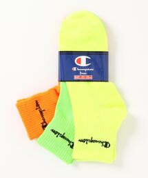 Champion（チャンピオン）の「【CHAMPION/チャンピオン】クォーターレングスソックス３Ｐ　靴下　3足組　ワンポイント　ネオンカラー（ソックス/靴下・レディース）」