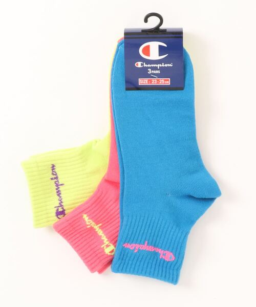 Champion（チャンピオン）の「【CHAMPION/チャンピオン】クォーターレングスソックス３Ｐ　靴下　3足組　ワンポイント　ネオンカラー（ソックス/靴下・レディース・その他1/その他2/その他3/その他4・SMALL）」の4枚目の写真