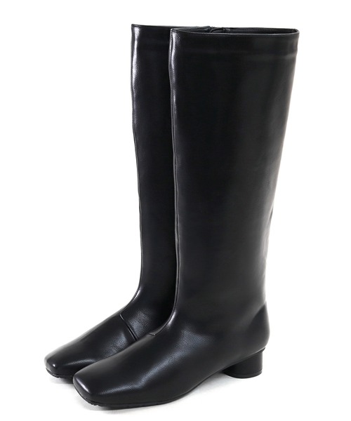 SESTO（セスト）の「スクエアトゥのローヒールロングブーツ（ブーツ・レディース・ブラック/ダークブラウン/グレイッシュベージュ・LL/3L/S/M/L/SS）」の14枚目の写真