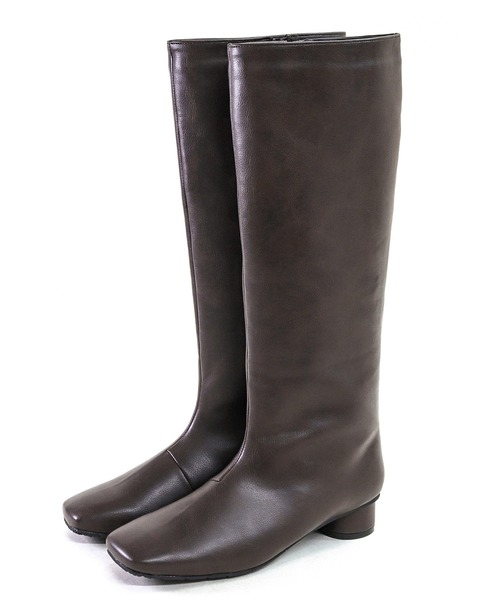 SESTO（セスト）の「スクエアトゥのローヒールロングブーツ（ブーツ・レディース・ブラック/ダークブラウン/グレイッシュベージュ・LL/3L/S/M/L/SS）」の15枚目の写真