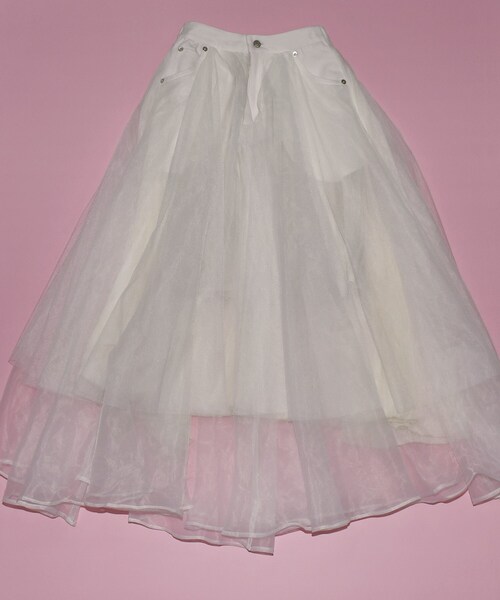 KOL ME BABY（コルミーベイビー）の「◆ティアードチュールスカート（スカート・レディース・オフホワイト・00）」の14枚目の写真
