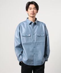 SITRY | fake leather  wide cpo shirt jacket/フェイクレザー ワイド CPOシャツジャケット(シャツ/ブラウス)