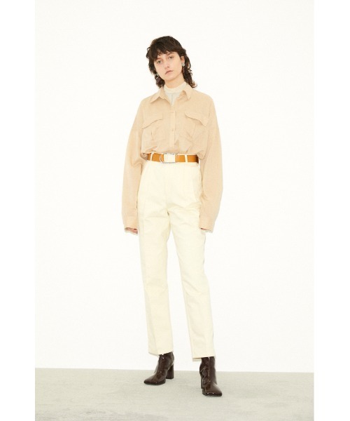 THROW by SLY（スローバイスライ）の「THROW WASHI HEM ROUND SH ヘム ラウンド シャツ（シャツ/ブラウス・レディース・ライトカーキ/キャメル・FREE）」の9枚目の写真