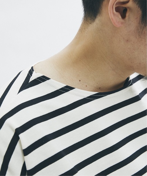 JOURNAL STANDARD(ジャーナルスタンダード)の「フレンチボーダー ボートネック ルーズ ドライ オーバーサイズ Tシャツ(Tシャツ/カットソー・メンズ・ホワイト系その他/ホワイト/ブラック/ブルー系その他・MEDIUM/LARGE)」の13枚目の写真