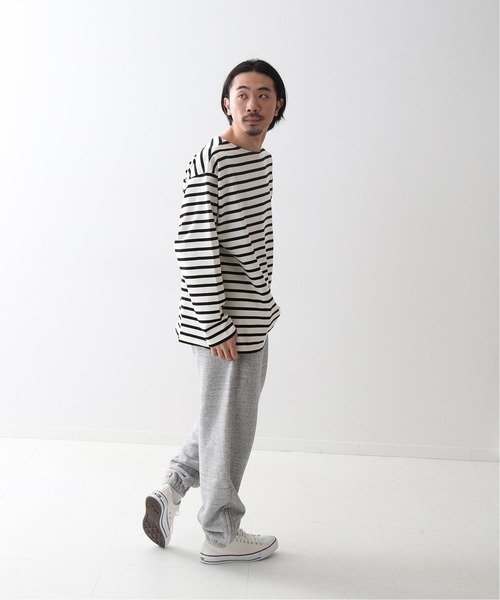 JOURNAL STANDARD(ジャーナルスタンダード)の「フレンチボーダー ボートネック ルーズ ドライ オーバーサイズ Tシャツ(Tシャツ/カットソー・メンズ・ホワイト系その他/ホワイト/ブラック/ブルー系その他・MEDIUM/LARGE)」の15枚目の写真