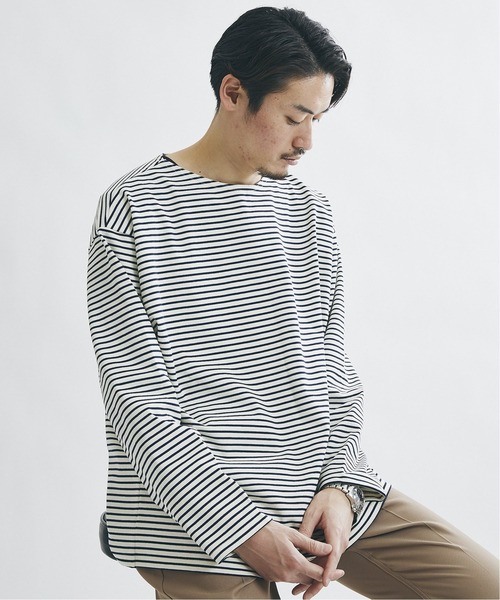 JOURNAL STANDARD(ジャーナルスタンダード)の「フレンチボーダー ボートネック ルーズ ドライ オーバーサイズ Tシャツ(Tシャツ/カットソー・メンズ・ホワイト系その他/ホワイト/ブラック/ブルー系その他・MEDIUM/LARGE)」の22枚目の写真