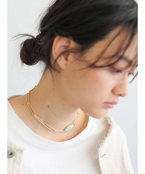 AMERICAN HOLIC（アメリカンホリック）の「ストーントップチェーンチョーカー（チョーカー・レディース・シルバー/ゴールド・FREE）」の4枚目の写真