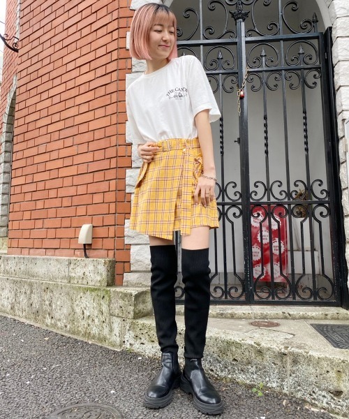 Candy Stripper（キャンディストリッパー）の「CHECK BELTED スカート  