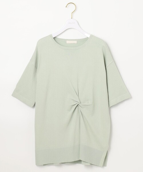 ANY SIS(エニィスィス)の「【洗える】ツイストポイントチュニック ニット(ニット/セーター・レディース・黄土色系/ベージュ系/ライトグリーン系・4)」の12枚目の写真