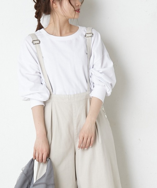 PUAL CE CIN（ピュアルセシン）の「RERISE コットンプルオーバー（Tシャツ/カットソー・レディース・ホワイト/ナチュラル/チャコールグレー・FREE）」の2枚目の写真