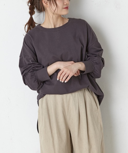 PUAL CE CIN（ピュアルセシン）の「RERISE コットンプルオーバー（Tシャツ/カットソー・レディース・ホワイト/ナチュラル/チャコールグレー・FREE）」の3枚目の写真