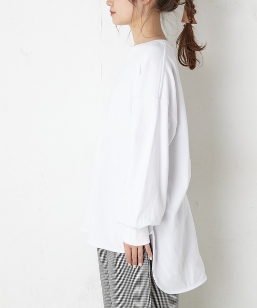 PUAL CE CIN（ピュアルセシン）の「RERISE コットンプルオーバー（Tシャツ/カットソー・レディース・ホワイト/ナチュラル/チャコールグレー・FREE）」の9枚目の写真