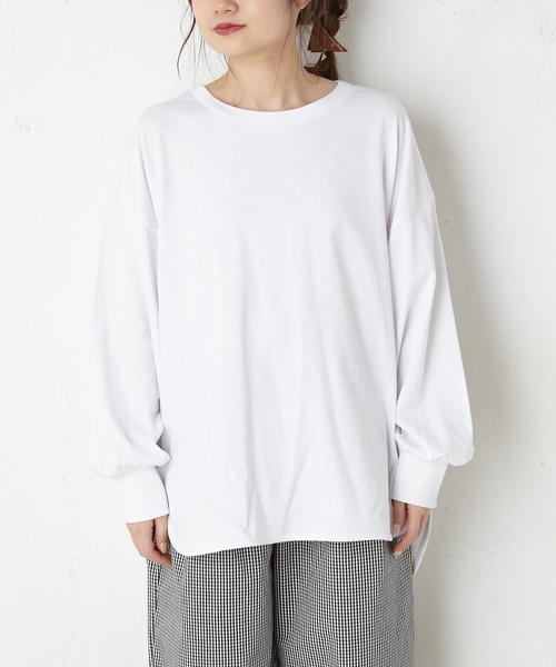 PUAL CE CIN（ピュアルセシン）の「RERISE コットンプルオーバー（Tシャツ/カットソー・レディース・ホワイト/ナチュラル/チャコールグレー・FREE）」の6枚目の写真