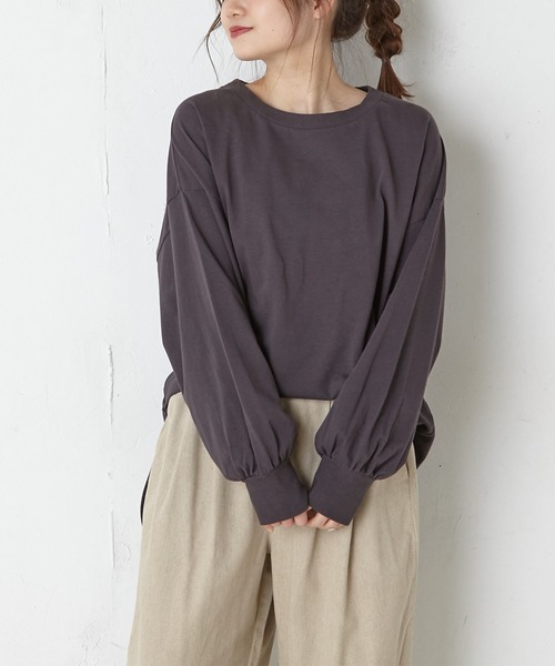 PUAL CE CIN（ピュアルセシン）の「RERISE コットンプルオーバー（Tシャツ/カットソー・レディース・ホワイト/ナチュラル/チャコールグレー・FREE）」の11枚目の写真