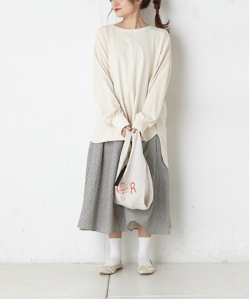 PUAL CE CIN（ピュアルセシン）の「RERISE コットンプルオーバー（Tシャツ/カットソー・レディース・ホワイト/ナチュラル/チャコールグレー・FREE）」の14枚目の写真