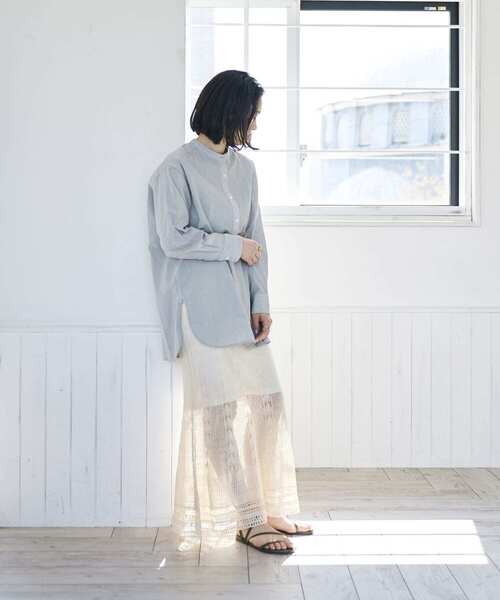 URBAN RESEARCH（アーバンリサーチ）の「透かし柄ニットマーメイドスカート（スカート・レディース・カーキ/ホワイト系その他・FREE）」の13枚目の写真