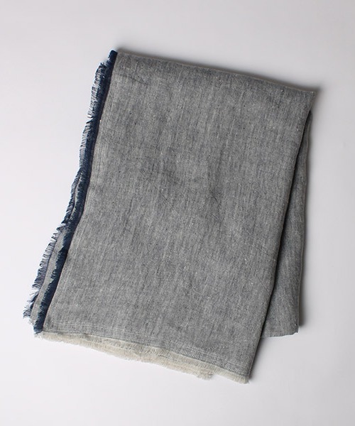 100%LINEN フリンジスロー