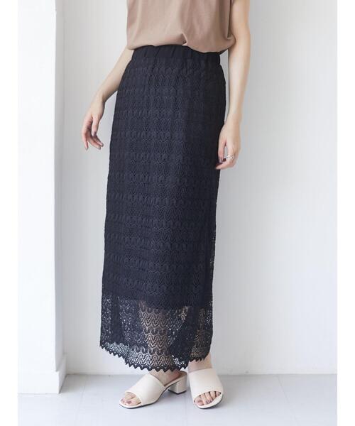 Green　Parks（グリーンパークス）の「総レーススカート＊＊（スカート・レディース・ブラック/ブラウン/ホワイト系その他2・FREE）」の14枚目の写真