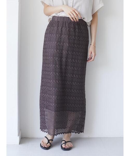 Green　Parks（グリーンパークス）の「総レーススカート＊＊（スカート・レディース・ブラック/ブラウン/ホワイト系その他2・FREE）」の13枚目の写真