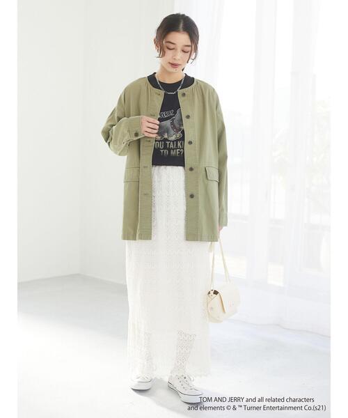 Green　Parks（グリーンパークス）の「総レーススカート＊＊（スカート・レディース・ブラック/ブラウン/ホワイト系その他2・FREE）」の4枚目の写真