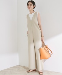 ROPE' | 【洗える】タイトダンボールVネックオールインワン(サロペット/オーバーオール)