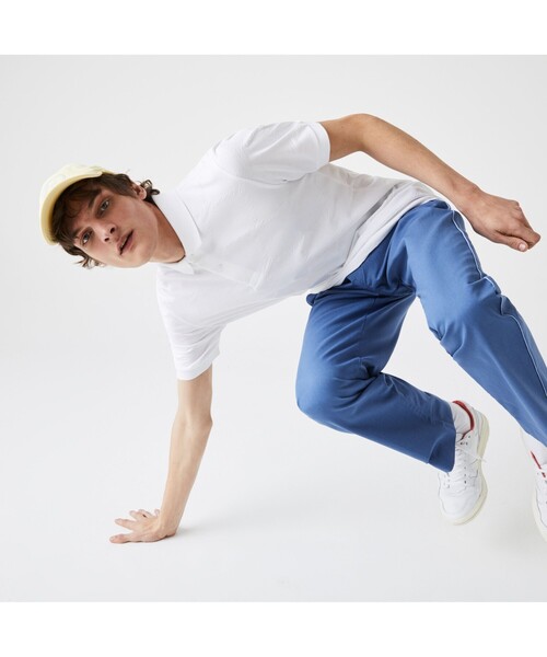 LACOSTE L!VE（ラコステライブ）の「LACOSTE L!VE総柄ジャカードポロシャツ（ポロシャツ・メンズ・ホワイト/ブラック・L/M/XS/S）」の2枚目の写真