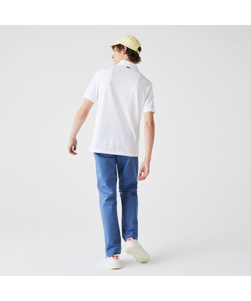 LACOSTE L!VE（ラコステライブ）の「LACOSTE L!VE総柄ジャカードポロシャツ（ポロシャツ・メンズ・ホワイト/ブラック・L/M/XS/S）」の4枚目の写真