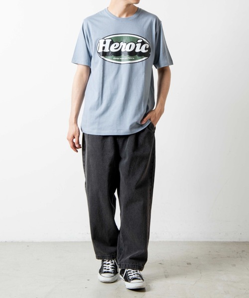 WEGO（ウィゴー）の「WEGO/オーバルロゴプリント半袖Tシャツ（Tシャツ/カットソー・メンズ・ダークグリーン/サックスブルー・SMALL/MEDIUM/LARGE/X-LARGE）」の7枚目の写真