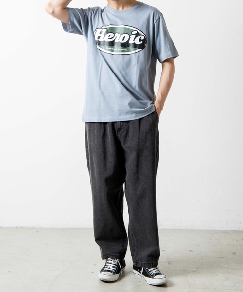 WEGO（ウィゴー）の「WEGO/オーバルロゴプリント半袖Tシャツ（Tシャツ/カットソー・メンズ・ダークグリーン/サックスブルー・SMALL/MEDIUM/LARGE/X-LARGE）」の12枚目の写真