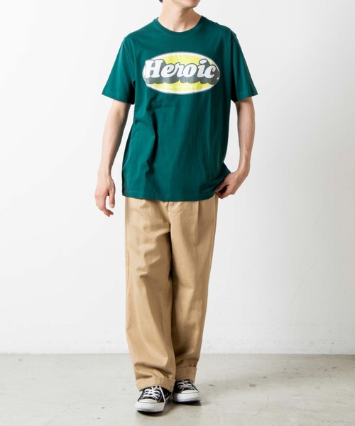 WEGO（ウィゴー）の「WEGO/オーバルロゴプリント半袖Tシャツ（Tシャツ/カットソー・メンズ・ダークグリーン/サックスブルー・SMALL/MEDIUM/LARGE/X-LARGE）」の5枚目の写真