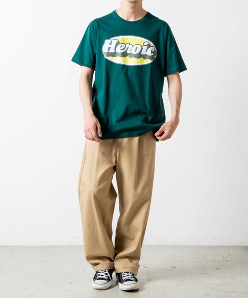 WEGO（ウィゴー）の「WEGO/オーバルロゴプリント半袖Tシャツ（Tシャツ/カットソー・メンズ・ダークグリーン/サックスブルー・SMALL/MEDIUM/LARGE/X-LARGE）」の3枚目の写真