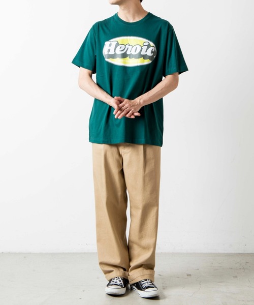 WEGO（ウィゴー）の「WEGO/オーバルロゴプリント半袖Tシャツ（Tシャツ/カットソー・メンズ・ダークグリーン/サックスブルー・SMALL/MEDIUM/LARGE/X-LARGE）」の14枚目の写真