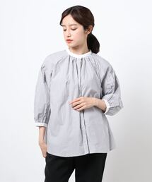 Samansa Mos2 | 比翼クレリックストライプブラウス(シャツ/ブラウス)