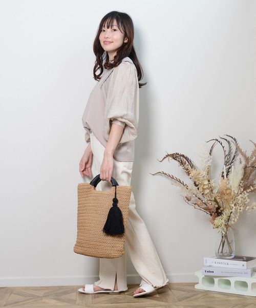 shopnikoniko（ショップニコニコ）の「スクエアフラットスライドサンダル（サンダル・レディース・ブラック/ベージュ/ブルー/ブラウン/オレンジ/オフホワイト・LL/S/M/L/XL）」の14枚目の写真