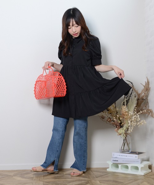 shopnikoniko（ショップニコニコ）の「スクエアフラットスライドサンダル（サンダル・レディース・ブラック/ベージュ/ブルー/ブラウン/オレンジ/オフホワイト・LL/S/M/L/XL）」の17枚目の写真