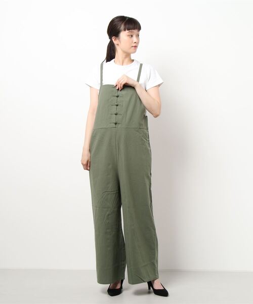 Samansa Mos2(サマンサ モスモス)の「チャイナボタンサロペット(サロペット/オーバーオール・レディース・チャコール/カーキ/ベージュ・フリ-)」の7枚目の写真