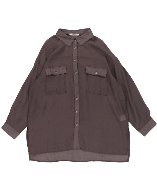 SPINNS（スピンズ）の「【ゆったりシルエット】シアー オーバーサイズシャツ（シャツ/ブラウス・レディース・ライトグレー/ベージュ/ライトグリーン/アイボリー・ONESIZE）」の9枚目の写真