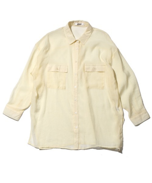 SPINNS（スピンズ）の「【ゆったりシルエット】シアー オーバーサイズシャツ（シャツ/ブラウス・レディース・ライトグレー/ベージュ/ライトグリーン/アイボリー・ONESIZE）」の15枚目の写真