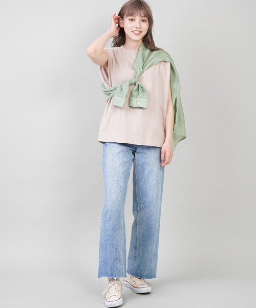 SPINNS（スピンズ）の「【ゆったりシルエット】シアー オーバーサイズシャツ（シャツ/ブラウス・レディース・ライトグレー/ベージュ/ライトグリーン/アイボリー・ONESIZE）」の8枚目の写真