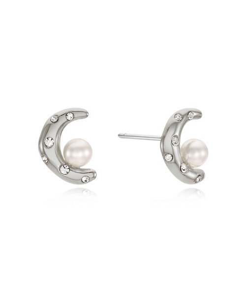 【VINTAGE HOLLYWOOD】Moon Boat Earrings_VH2478EA002M〜ピアス VINTAGE HOLLYWOOD（ビンテージハリウッド）の「HALF MOON PEARL