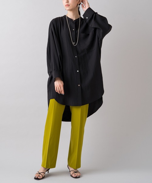 LOUNGEDRESS(ラウンジドレス)の「ジョーゼットストレートパンツ(スラックス・レディース・チャコールグレー/ブラック/ライム・SMALL/MEDIUM)」の10枚目の写真