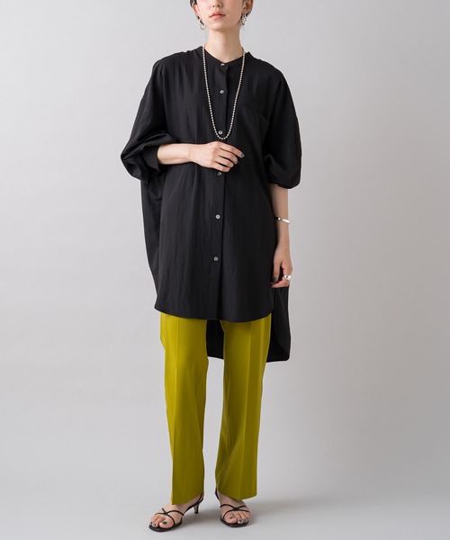 LOUNGEDRESS(ラウンジドレス)の「ジョーゼットストレートパンツ(スラックス・レディース・チャコールグレー/ブラック/ライム・SMALL/MEDIUM)」の14枚目の写真