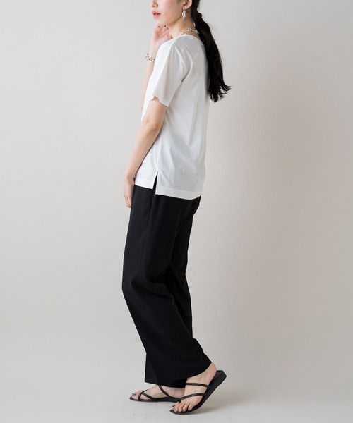 LOUNGEDRESS(ラウンジドレス)の「ジョーゼットストレートパンツ(スラックス・レディース・チャコールグレー/ブラック/ライム・SMALL/MEDIUM)」の18枚目の写真