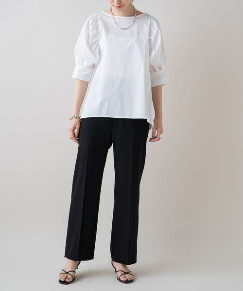 LOUNGEDRESS(ラウンジドレス)の「ジョーゼットストレートパンツ(スラックス・レディース・チャコールグレー/ブラック/ライム・SMALL/MEDIUM)」の19枚目の写真