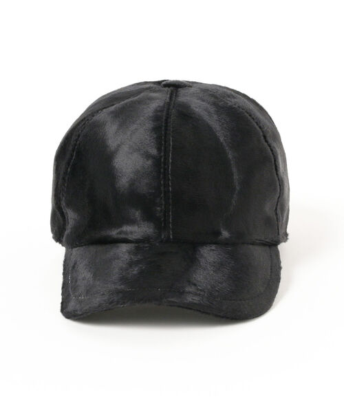 International Gallery BEAMS（インターナショナルギャラリービームス）の「QUATTROCCHI / フェイクファー ベースボールキャップ（キャップ・メンズ・ブラック・61cm/59cm）」の5枚目の写真