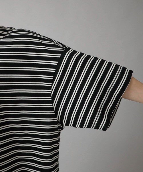 city(シティ)の「ボーダービッグTEE/BOADER BIG TEE(Tシャツ/カットソー・メンズ・ブラック系/ベージュ系・FREE)」の14枚目の写真